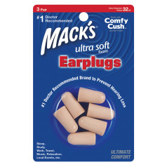 Hộp 3 đôi nút bịt tai chống ồn Mack's Soft Foam (Siêu mềm), Ultra Soft Foam Earplugs