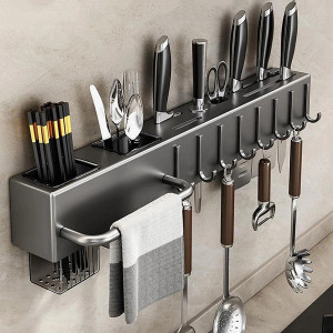 Giá treo dao nhà bếp chắc chắn kèm ống đựng đũa bằng thép carbon