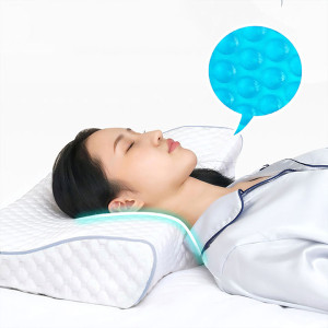 Gối ngủ EMA chống đau mỏi cổ vai gáy có gel lạnh , TX11 Không gel