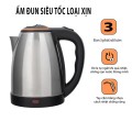 Ấm đun nước, ấm siêu tốc inox cao cấp 1.8L