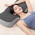 Gối cao su non thiết kế công thái học, chống mỏi cổ vai gáy, hỗ trợ ngủ sâu Ema, Size S Màu Tối + Vỏ