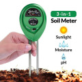 Dụng cụ đo độ PH đất 3 trong 1, que thử PH, độ ẩm, ánh sáng