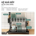 Giá úp bát đĩa, kệ đựng chén bát 2 tầng kèm khay hứng nước