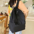 Balo nữ thời trang vải dù chống thấm nước Hàn Quốc, Màu trắng khóa xanh