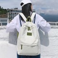 Balo nữ thời trang vải dù chống thấm nước Hàn Quốc, Màu trắng khóa xanh