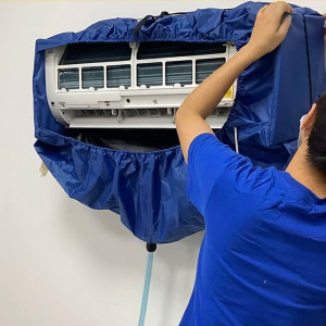 Túi trùm vệ sinh máy lạnh đuôi dài 2.5m chống thấm tiện dụng, Loại 1.8 mét