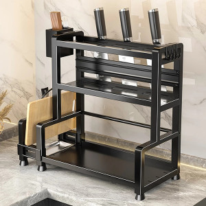 Kệ để đồ nhà bếp 3 tầng có khay đựng đũa và gác thớt