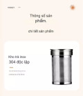  Bình pha trà kèm lõi lọc inox 1500ml , Màu cam