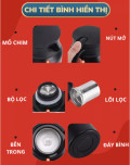  Bình pha trà kèm lõi lọc inox 1500ml , Màu cam