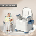 Bô vệ sinh di động tựa lưng êm ái, chống trượt chắc chắn