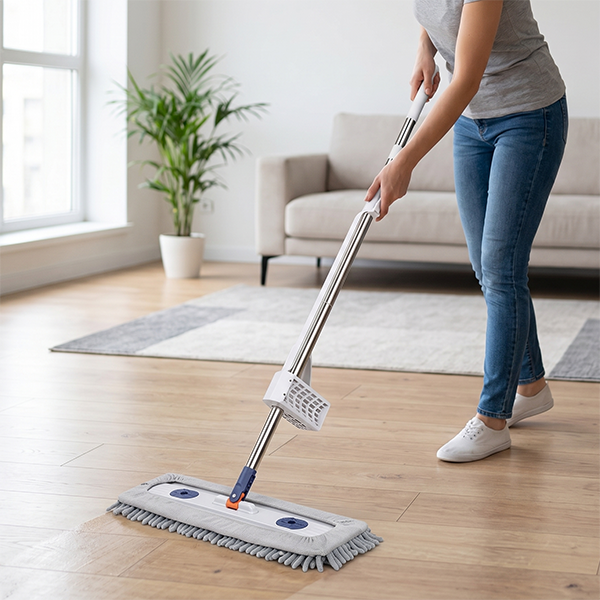 Cây lau nhà tự vắt tiện lợi, vải san hô cao cấp, đầu xoay linh hoạt