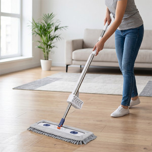 Cây lau nhà tự vắt tiện lợi, vải san hô cao cấp, đầu xoay linh hoạt