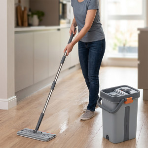 Cây lau nhà tự vắt cao cấp, bông siêu thấm hút, đầu xoay linh hoạt lau mọi góc