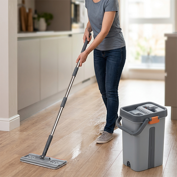 Cây lau nhà tự vắt cao cấp, bông siêu thấm hút, đầu xoay linh hoạt lau mọi góc