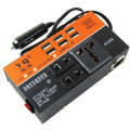 Bộ chuyển đổi điện 6 cổng sạc dùng trong ô tô DC 12V/24V sang 220V kèm tẩu 1500W