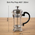Bình pha trà cà phê thủy tinh kiểu Pháp dung tích 350ml