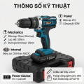 Máy khoan pin cầm tay 3 chức năng kèm 2 pin và bộ phụ kiện 24 chi tiết