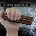 Bảng số điện thoại ô tô tích hợp búa phá kính cứu hộ cao cấp, Màu đen vân carbon