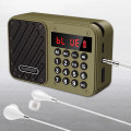 Đài radio FM bluetooth cầm tay bắt sóng tốt 2 cổng thẻ nhớ