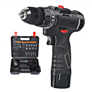 Máy khoan pin cầm tay 12V đa chức năng kèm 2 pin và bộ 24 phụ kiện