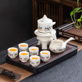Bộ ấm chén uống trà cối xay cao cấp họa tiết nghệ thuật tinh tế, Cối Xay Bạch Ngọc