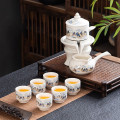 Bộ ấm chén uống trà cối xay cao cấp họa tiết nghệ thuật tinh tế, Cối Xay Bạch Ngọc