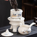 Bộ ấm chén uống trà cối xay cao cấp họa tiết nghệ thuật tinh tế, Cối Xay Bạch Ngọc