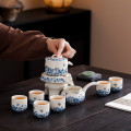 Bộ ấm chén uống trà cối xay cao cấp họa tiết nghệ thuật tinh tế, Cối Xay Bạch Ngọc