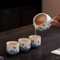 Bộ ấm chén uống trà cối xay cao cấp họa tiết nghệ thuật tinh tế, Cối Xay Bạch Ngọc