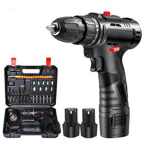 Máy khoan pin cầm tay 12V đa chức năng kèm 2 pin và bộ 24 phụ kiện