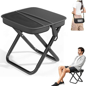 Ghế mini gấp gọn kiêm túi quai đeo tiện lợi cho các hoạt động ngoài trời, Màu đen
