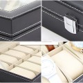 Hộp đựng đồng hồ 12 ngăn bằng da nắp kính sang trọng