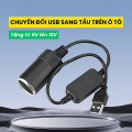 Cáp chuyển đổi USB 5V sang DC 12V tiện dụng cho ô tô