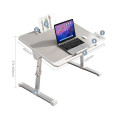 Bàn laptop gấp gọn đa năng có giá sách, ngăn kéo, cổng USB, KT 60x40x40 cm