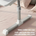 Bàn laptop gấp gọn đa năng có giá sách, ngăn kéo, cổng USB, KT 60x40x40 cm