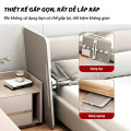Bàn laptop gấp gọn đa năng có giá sách, ngăn kéo, cổng USB, KT 60x40x40 cm