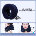 Gối hơi massage kéo giãn đốt sống 3 tầng, giảm đau nhức vai gáy