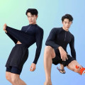 Bộ đồ bơi nam Mr Swim tay dài chống UV, quần đùi có dây rút, Size XL