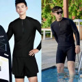 Bộ đồ bơi nam Mr Swim tay dài chống UV, quần đùi có dây rút, Size XL