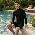 Bộ đồ bơi nam Mr Swim tay dài chống UV, quần đùi có dây rút, Size XL