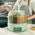 Thùng đựng gạo ngũ cốc 6 ngăn thông minh xoay 360 độ chống ẩm mốc, Thùng 5kg