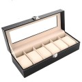 Hộp đựng đồng hồ bọc da 6 ngăn cao cấp