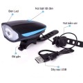 Đèn xe đạp có còi tích hợp sạc USB tiện lợi
