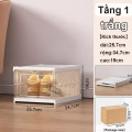 Combo 2 hộp đựng giày nhựa trong suốt gấp gọn, chống bụi tiện lợi, Trắng trong suốt