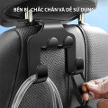 Set 4 móc treo đồ sau ghế ô tô 2 trong 1 tích hợp giá đỡ điện thoại