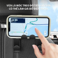 Set 4 móc treo đồ sau ghế ô tô 2 trong 1 tích hợp giá đỡ điện thoại