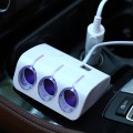 Bộ chia tẩu sạc trên ô tô 3 cổng tẩu và 2 cổng usb nhỏ gọn