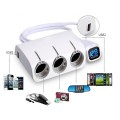 Bộ chia tẩu sạc trên ô tô 3 cổng tẩu và 2 cổng usb nhỏ gọn