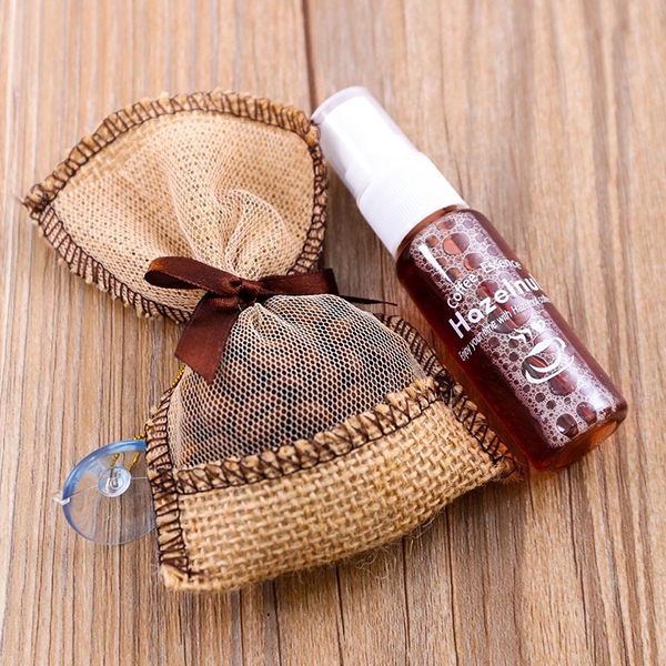 Bộ túi thơm ô tô hương cà phê khử mùi xe kèm chai xịt tinh dầu