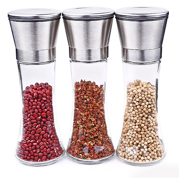 Hũ xay tiêu thủy tinh cầm tay đa năng